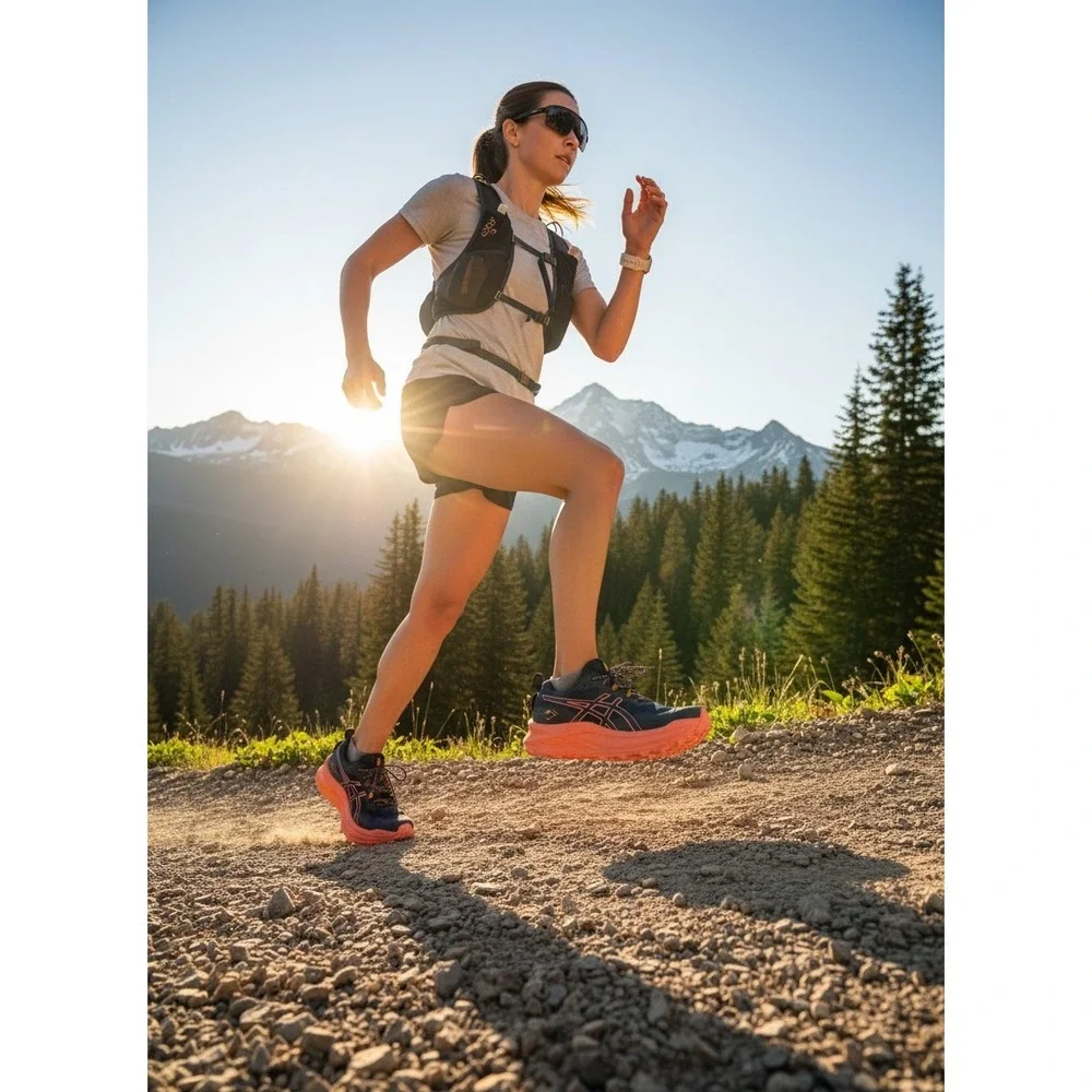 Asics Trabuco Max 2 Trail Running Shoes‎ Womens 11 Midnight Papaya 1012B426 400